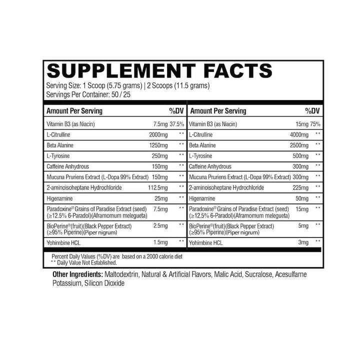condemned labz convict pre-workout supplement facts