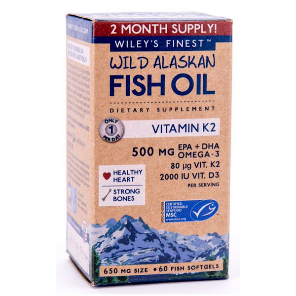 Wild Alaskan Fish Oil, Vitamin K2, 650 mg