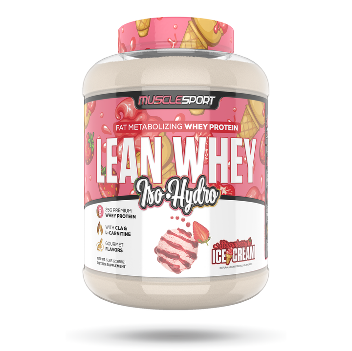 musclesport lean whey strawberry ice cream protein 5lb