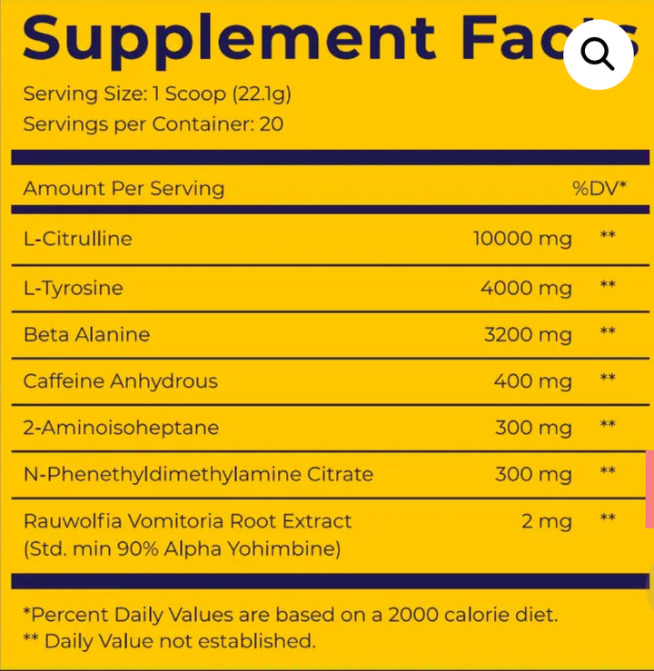 dark labs manico pre-workout supplement facts