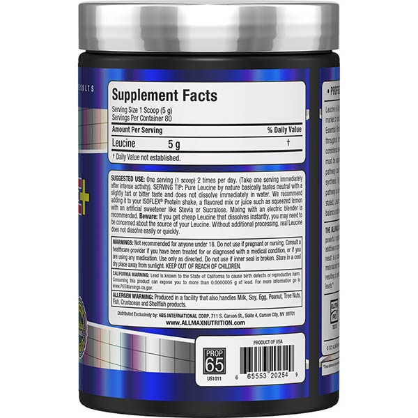 Allmax Essentials Leucine Powder Supplement facts