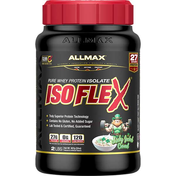 Allmax Nutrition isoflex whey protein isolate lucky jacked cereal