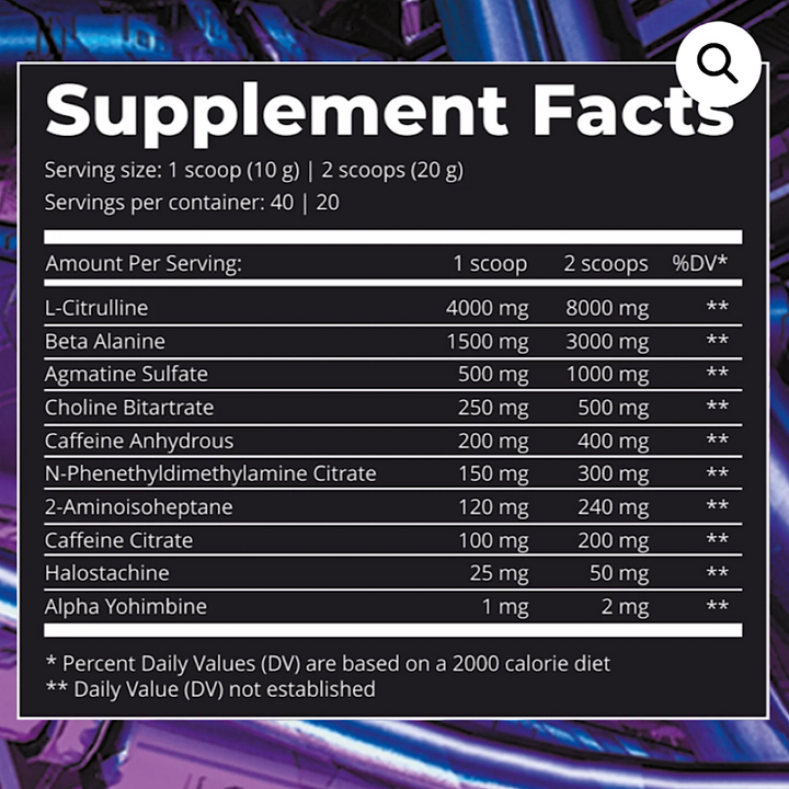 dark labs crack legend pre-workout supplement facts