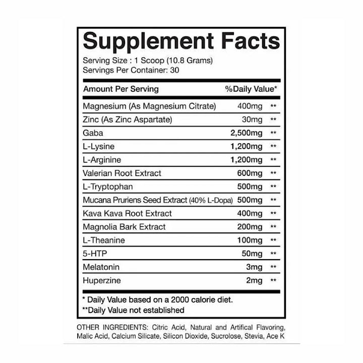 Dream Chaser sleep aid i-prevail supplements - supp facts