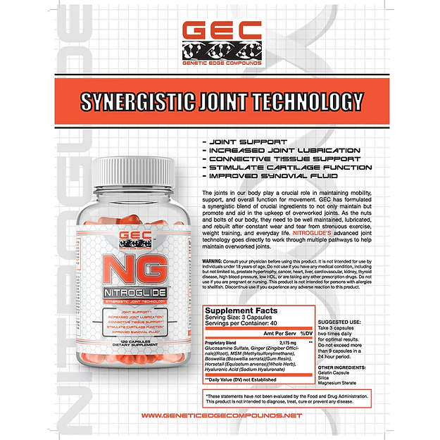 GEC Nutrition NG Nitroglide Supplement Facts