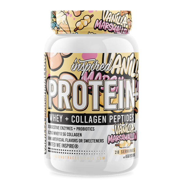 Inspired Nutraceuticals Protein+ collagen & prebiotics vanilla marshmallow