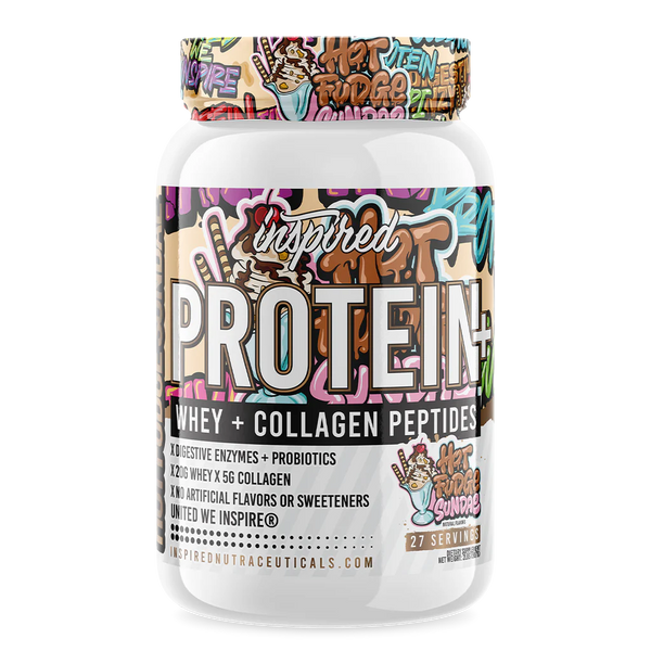 Inspired Nutraceuticals Protein+ collagen & prebiotics hot fudge sundae