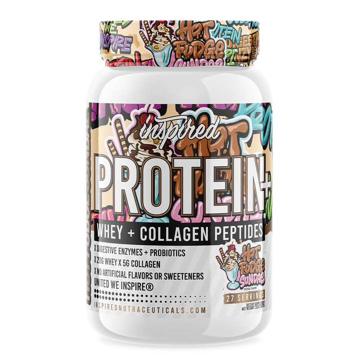 Inspired Nutraceuticals Protein+ collagen & prebiotics hot fudge sundae