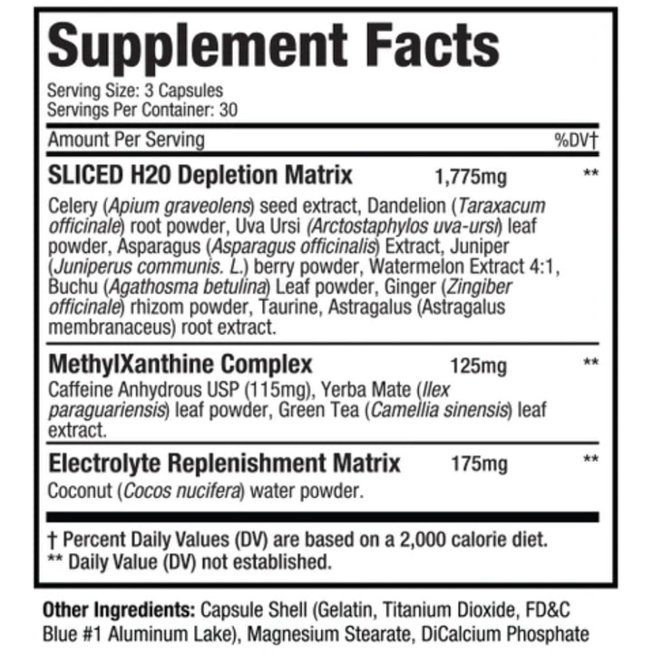 MuscleSport sliced h2o0 supplement facts