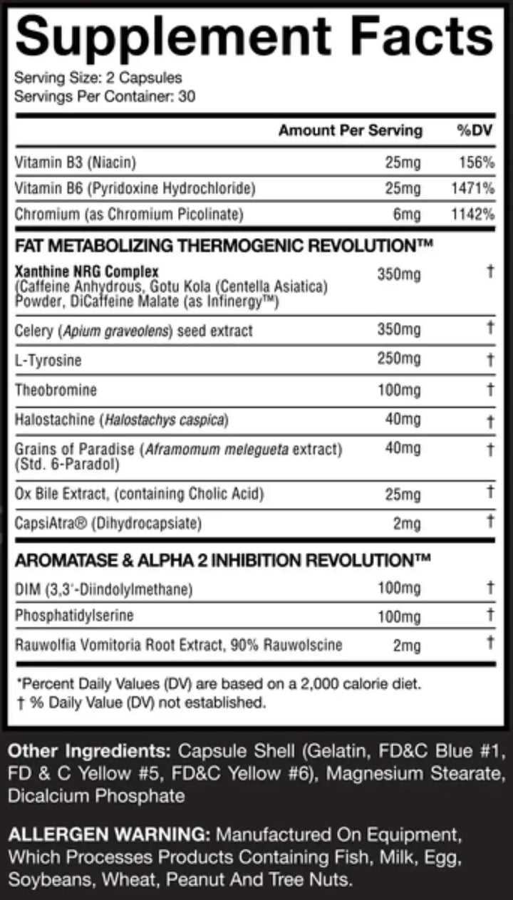 Musclesport Thermal Revolution Fat Burner Supplement Facts