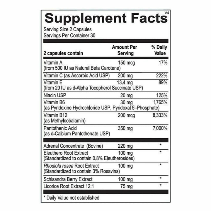 Revive MD Adrenal Core Supplement facts