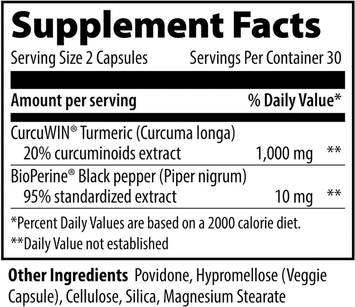 Vibrant Health Maximized Turmeric 46x Supplement Facts