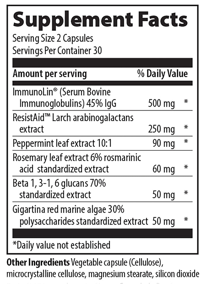 Vibrant Health Immune Defense Supplement Facts