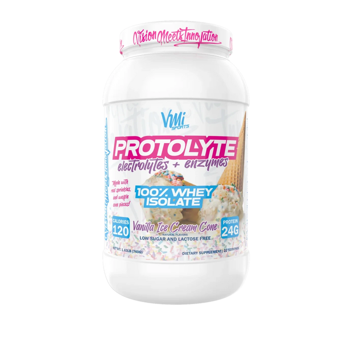 Vmi Protolyte whey protein isolate vanilla ice cream cone