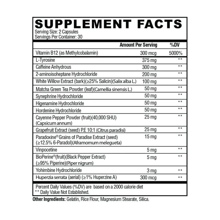 condemned labz arsynist Fat Burner Suppement Facts