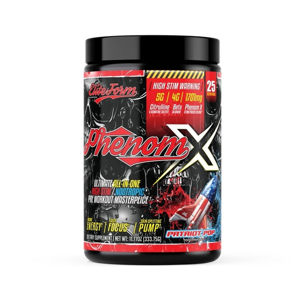 Elite Form Phenom X Nootropic pre-workout Patriot Pop