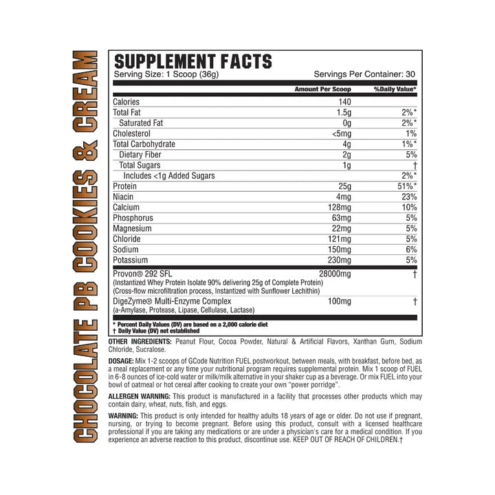 FUEL: Premium Whey Protein Isolate | G Code Nutrition – Shredded Rx
