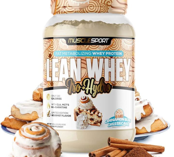 Musclesport Lean Whey Cinnamon Bun Cheesecake Protein Isolate