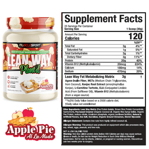 musclesport lean way plant protein apple pie al la mode