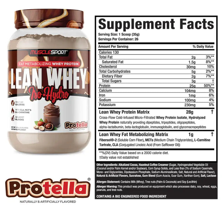 musclesport lean whey protella protein