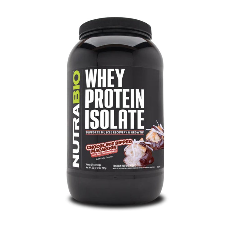 Nutrabio Whey Protein Isolate chocolate dipped macaroon