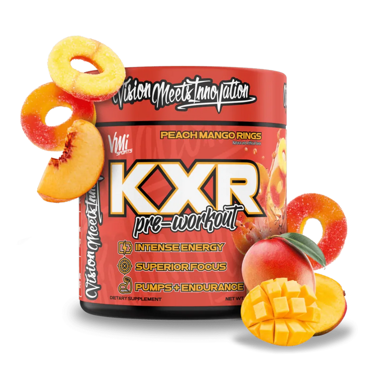 VMI Sports KXR Pre-Workout peach mango rings