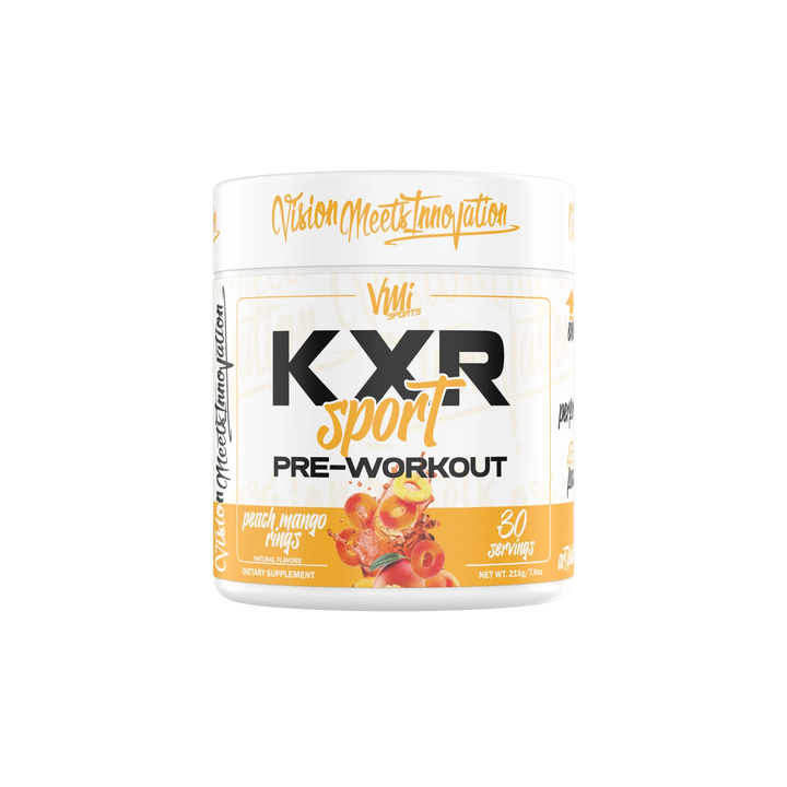 vmi sports KXR Sport pre-workout peach mango rings flavor