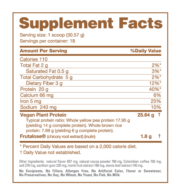 Nutrabio Plant Protein Supplement Facts