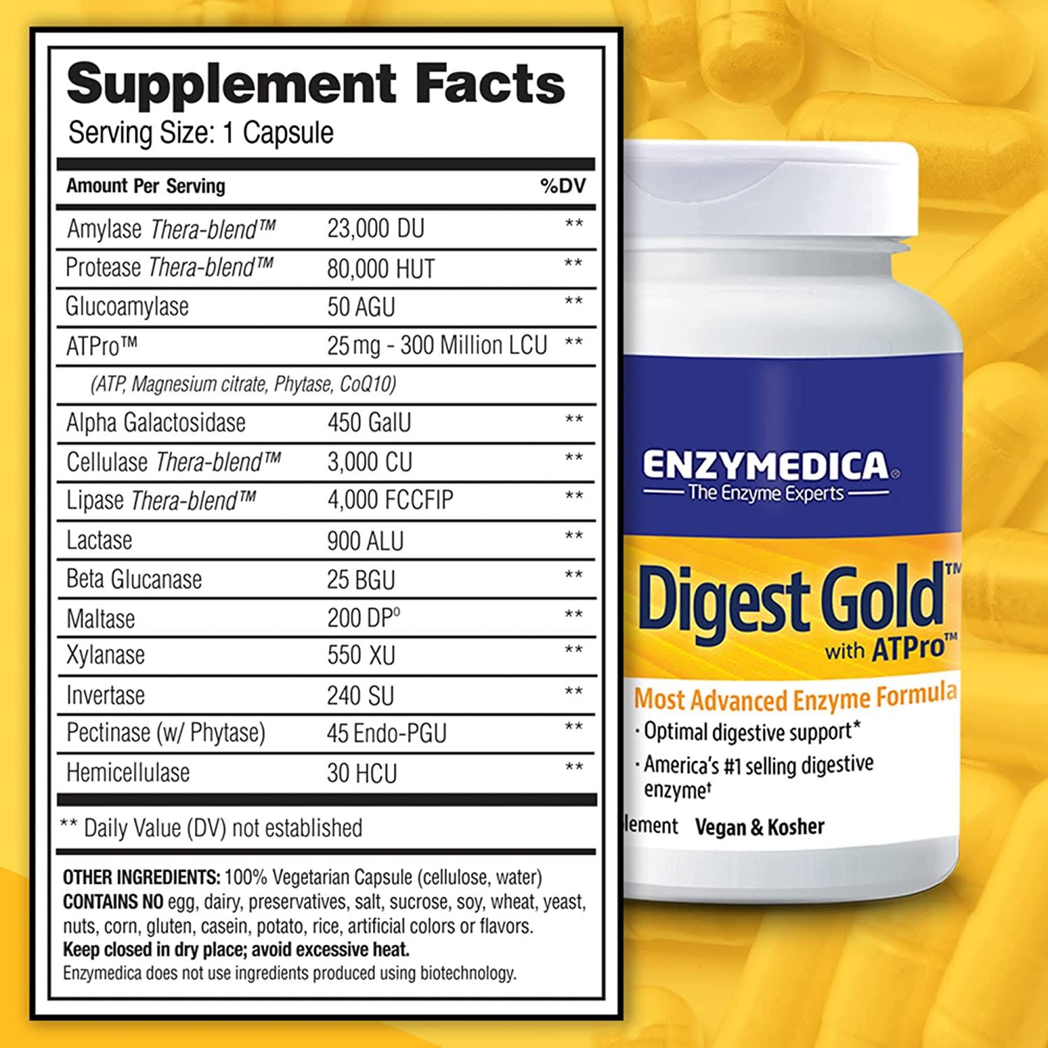 Digest Gold with ATPro - Advanced Enzyme Formula, Enzymedica – Shredded Rx