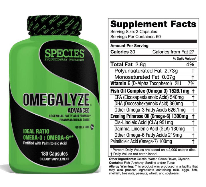 Species Nutrition Omegalyze ideal ratio Omega-3:omega-6 supplement facts
